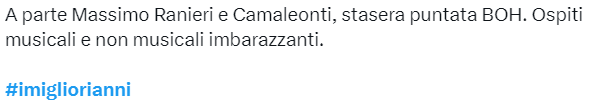 Il popolo del web commenta la puntata dei Migliori Anni