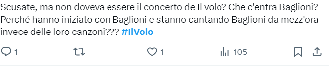 Il web commenta la presenza di Baglioni al concerto del Volo