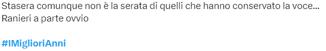 Il popolo del web commenta la puntata dei Migliori Anni