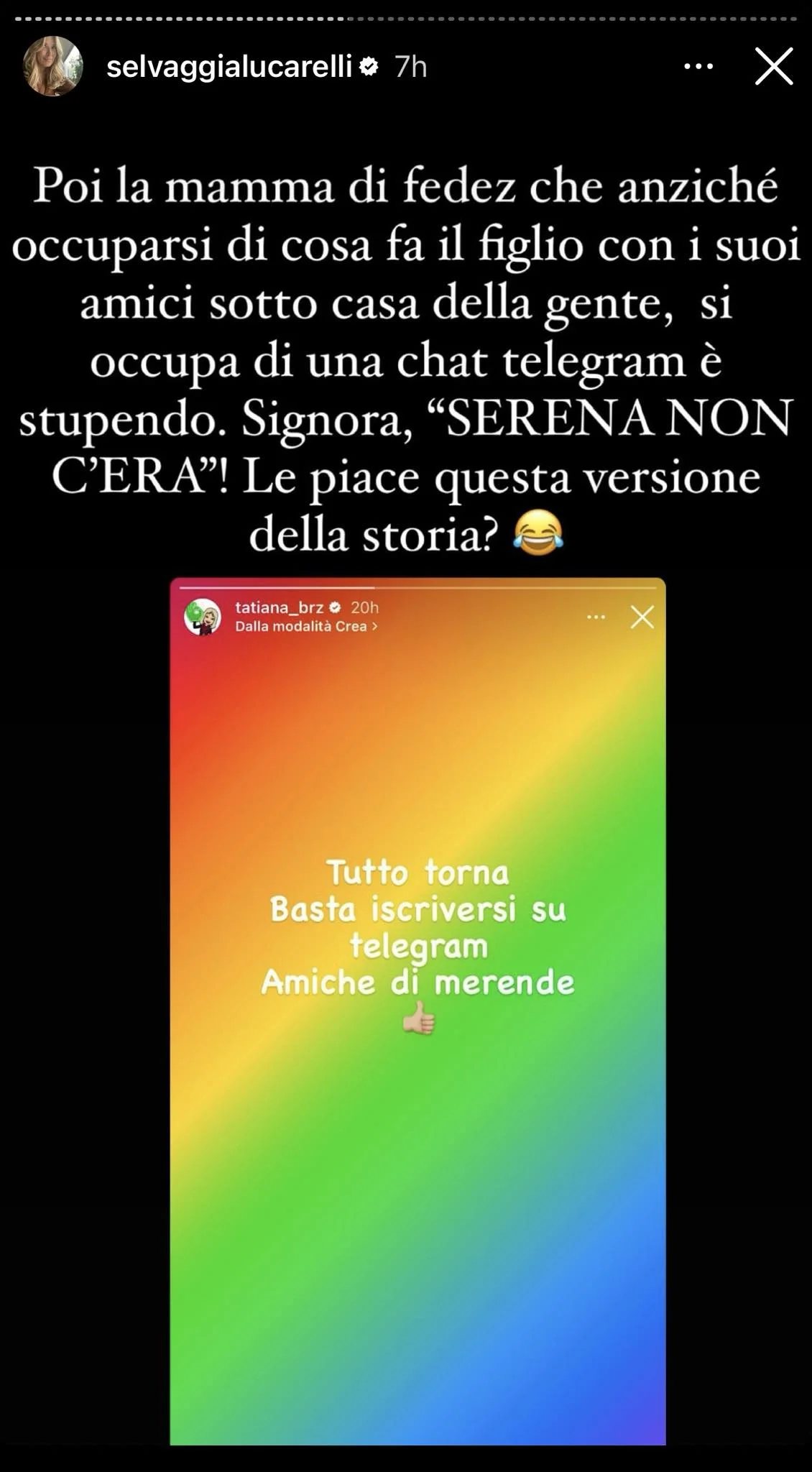 Instagram story Selvaggia Lucarelli