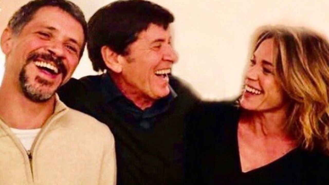 Gianni Morandi con i figli Marco e Marianna