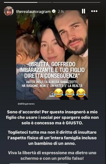 storia instagram aurora ramazzotti