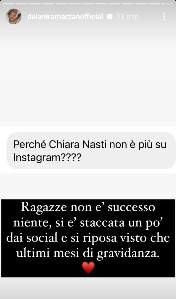 Rivelato il motivo dietro l'assenza sui social di Chiara Nasti