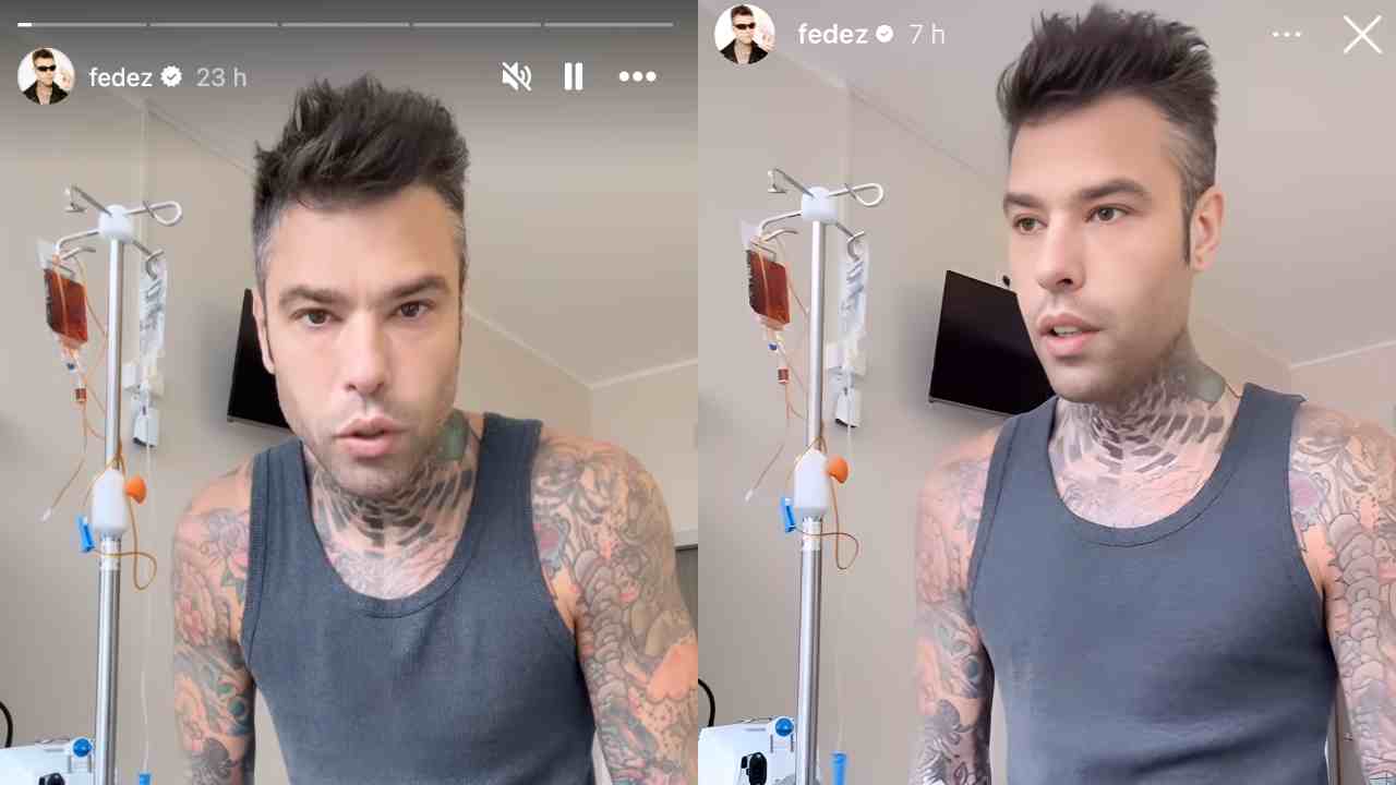 Fedez storie instagram ospedale