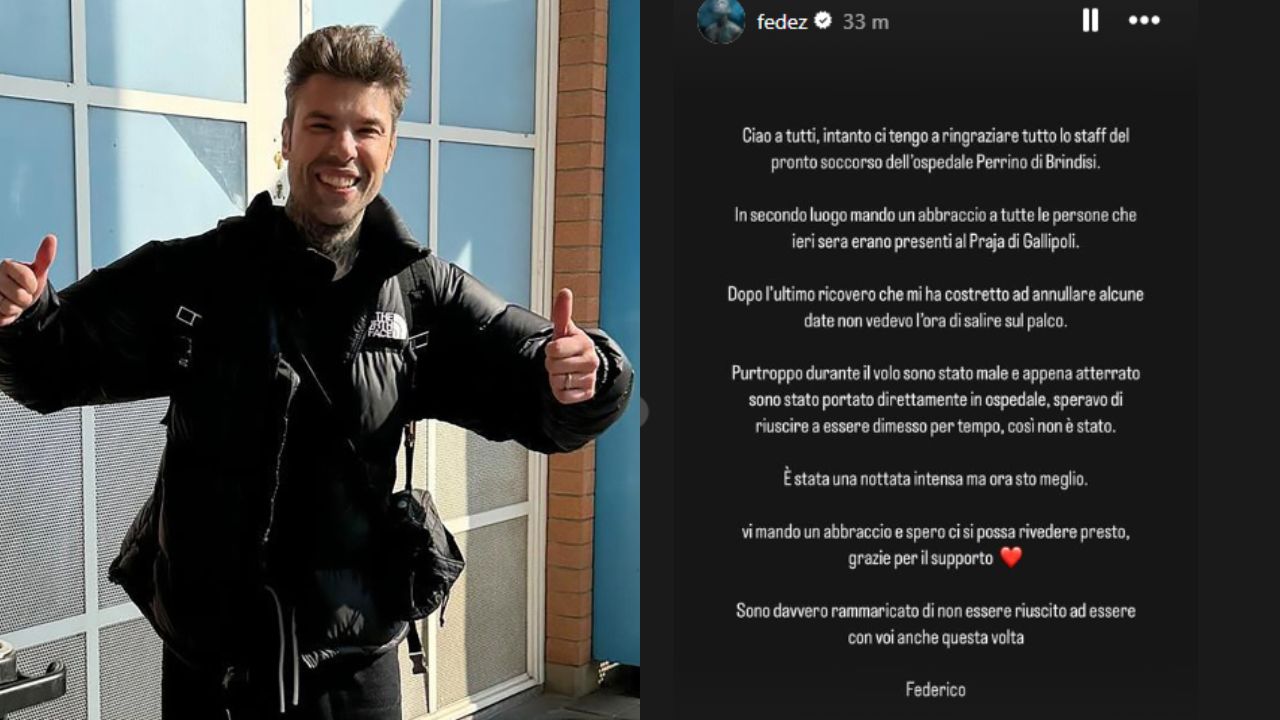 fedez, comunicato instagram dopo ricovero