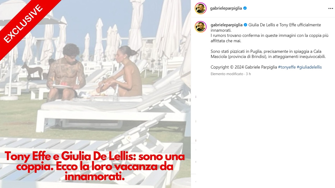 Tony Effe e Giulia De Lellis a Brindisi