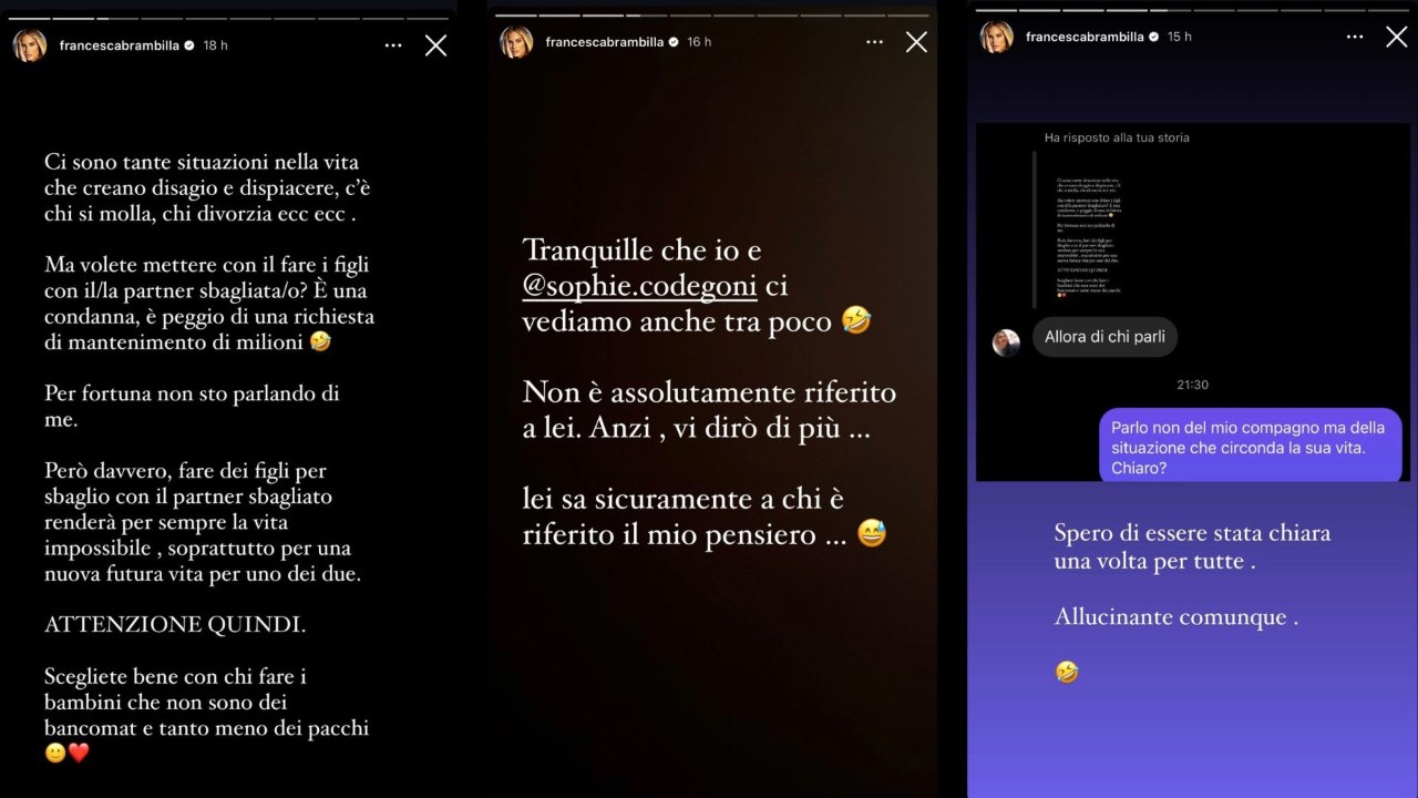 Le stories Instagram di Francesca Brambilla 