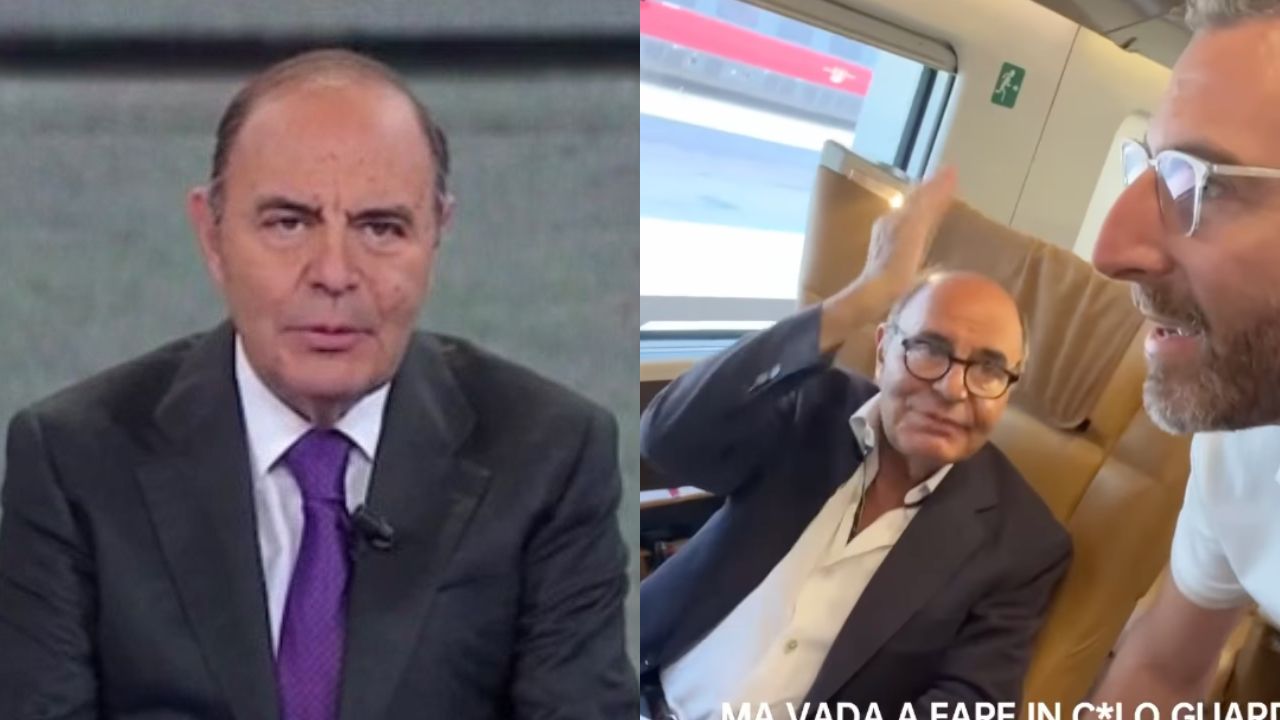 Bruno Vespa lite in treno video