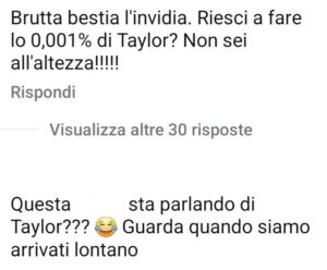 Il web commenta Elodie contro Taylor Swift