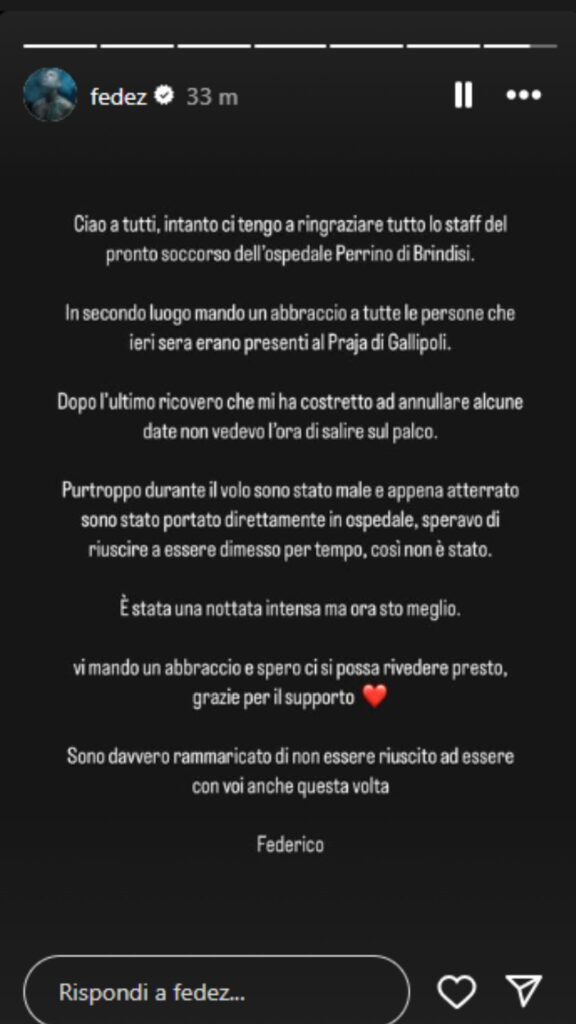 fedez instagram story