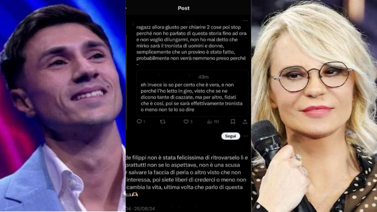 reazione non positica di maria de filippi verso mirko