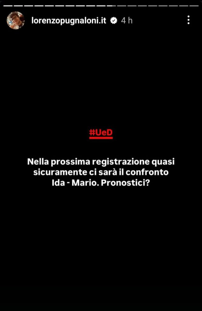 La segnalazione di Lorenzo Pugnaloni su Mario e Ida di Uomini e Donne