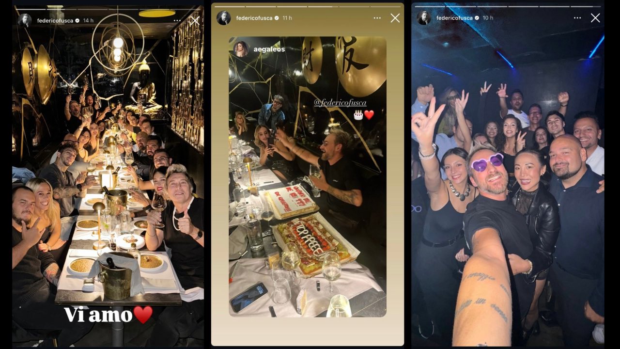 Storie su Instagram dello chef per il suo compleanno