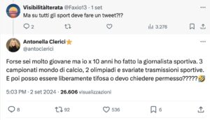 Risposta all'hater Antonella Clerici X