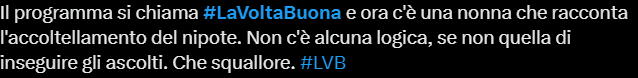 Il web commenta la prima puntata de La Volta Buona