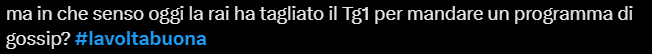 Il web lamenta la sostituzione del TG1 con La Volta Buona