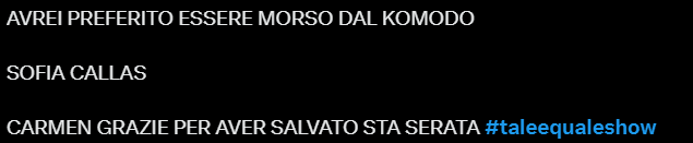 Il web commenta Carmen Di Pietro a Tale E Quale