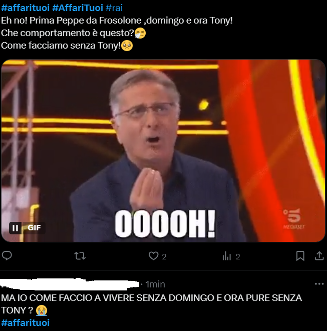 Il web commenta Affari Tuoi