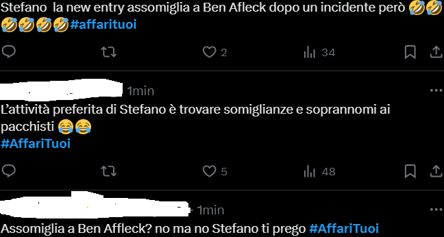 Il web commenta Affari Tuoi