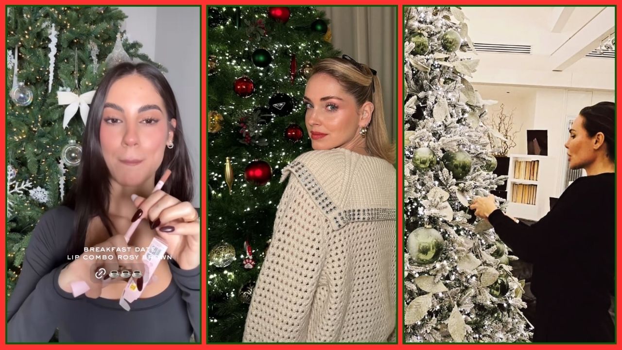 alberi di natale dell vip. Blasi Ferragni e De Lellis