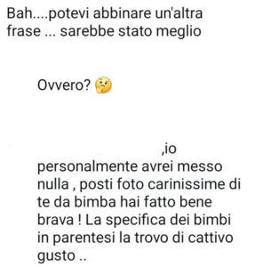 Commento dedica Ferragni