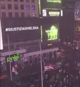 GF, hashtag per Helena a Times Square