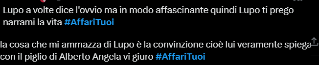 Commenti Lupo Affari Tuoi